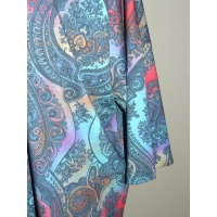 Bluzka Oversize z hinduskim wzorem - odcienie niebieskiego